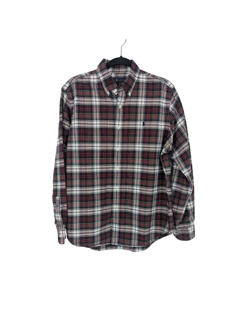 Ralph Lauren Tartan Plaid Button Down Pony Logo Heritage Long Sleeve Y2K Large‎